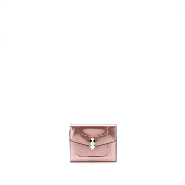 Bvlgari Serpenti Compact Wallet Patent Pink