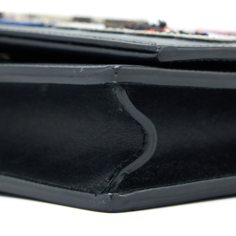 Saint Laurent/ YSL Kate Small Chain Wallet With Tassel Black/Multicolour Limited Edition GHW