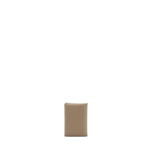 Hermes Calvi Duo Card Holder Chevre Mysore Etoupe Stamp Z