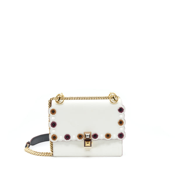 Fendi Kan I Bag White/Multicolour Gold And Silver Hardware