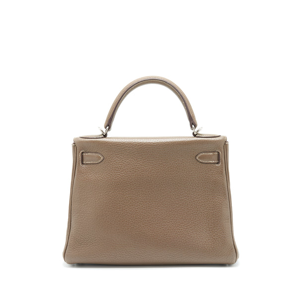Hermes Kelly 28 Fjord Etoupe SHW Stamp Square Q