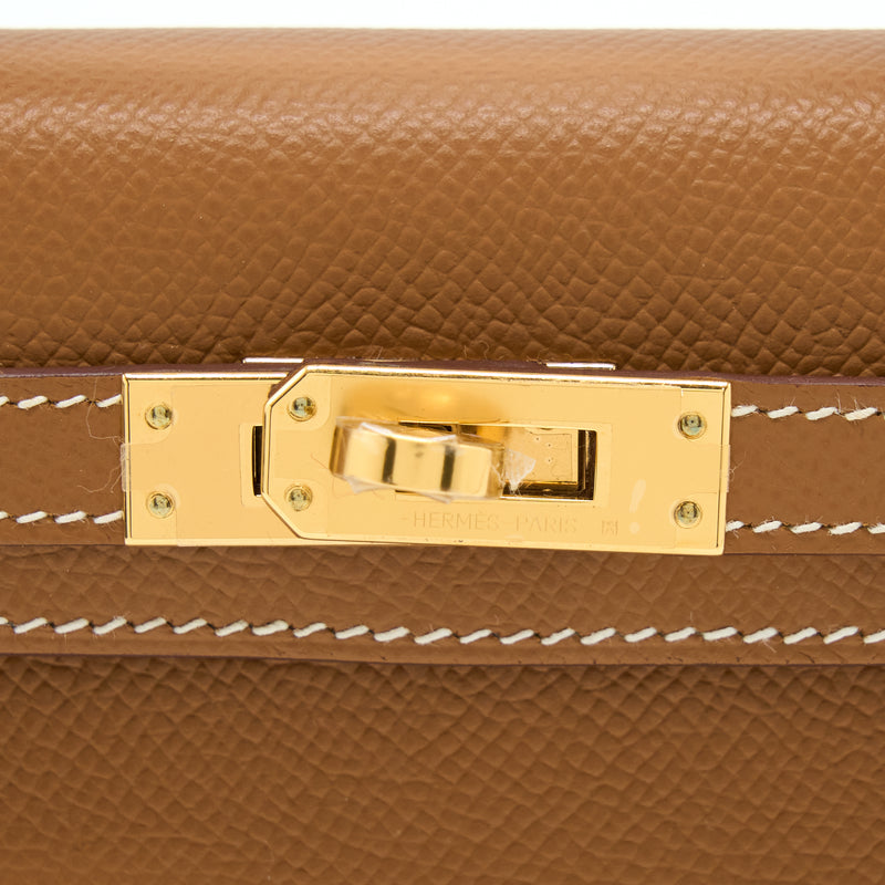 Hermes Mini Kelly II Epsom Gold GHW Stamp Z