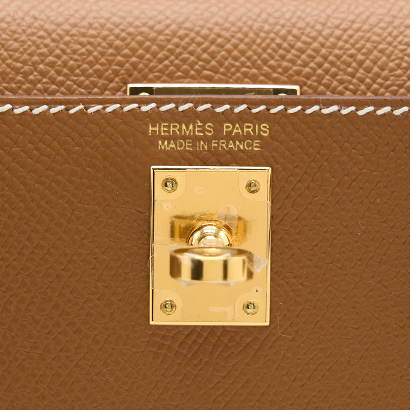 Hermes Mini Kelly II Epsom Gold GHW Stamp Z