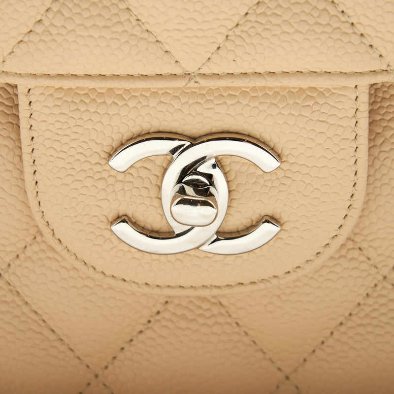 Chanel Classic Jumbo double flap Bag caviar beige SHW