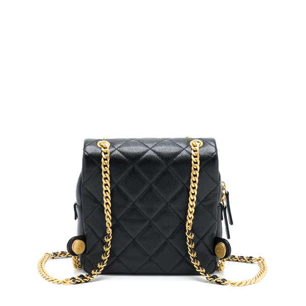 Chanel 22P Flap Backpack Caviar Black GHW (Microchip)