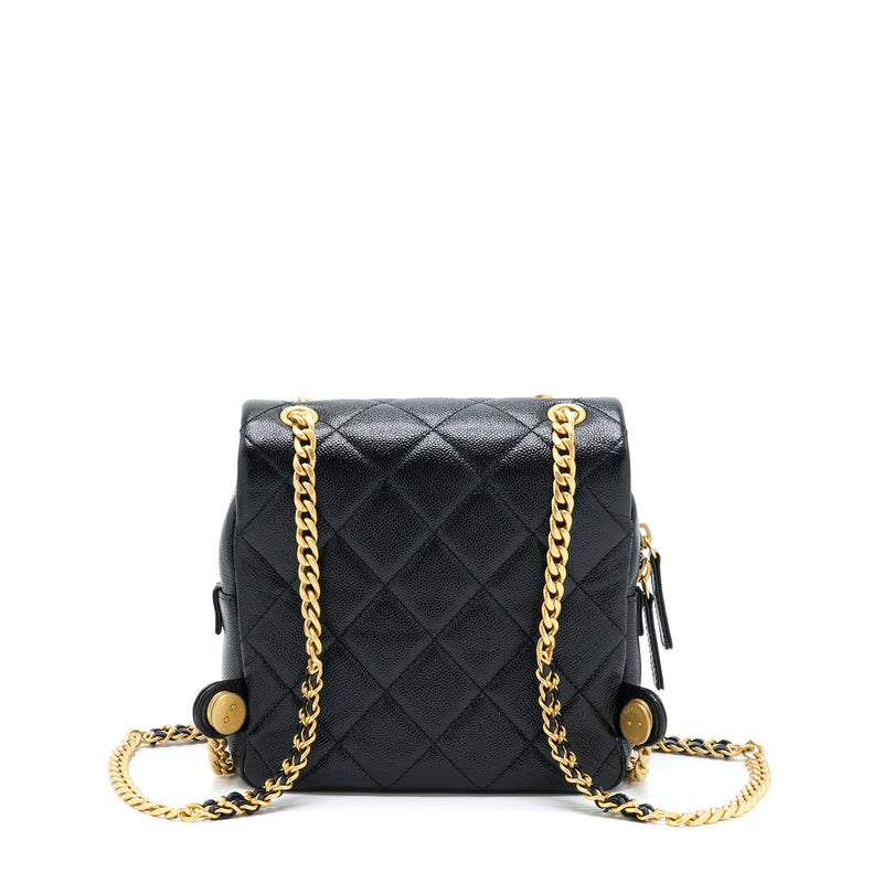 Chanel 22P Flap Backpack Caviar Black GHW (Microchip)