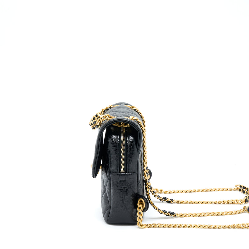 Chanel 22P Flap Backpack Caviar Black GHW (Microchip)