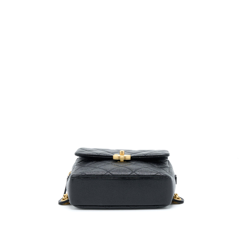 Chanel 22P Flap Backpack Caviar Black GHW (Microchip)