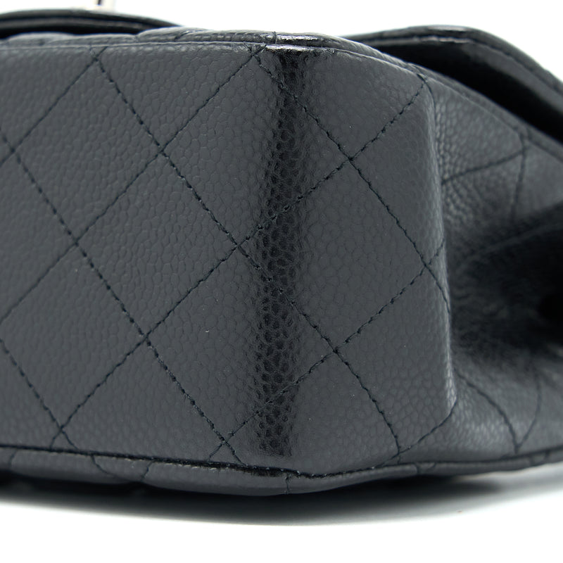 Chanel Classic Mini Square Flap Bag Caviar Black SHW