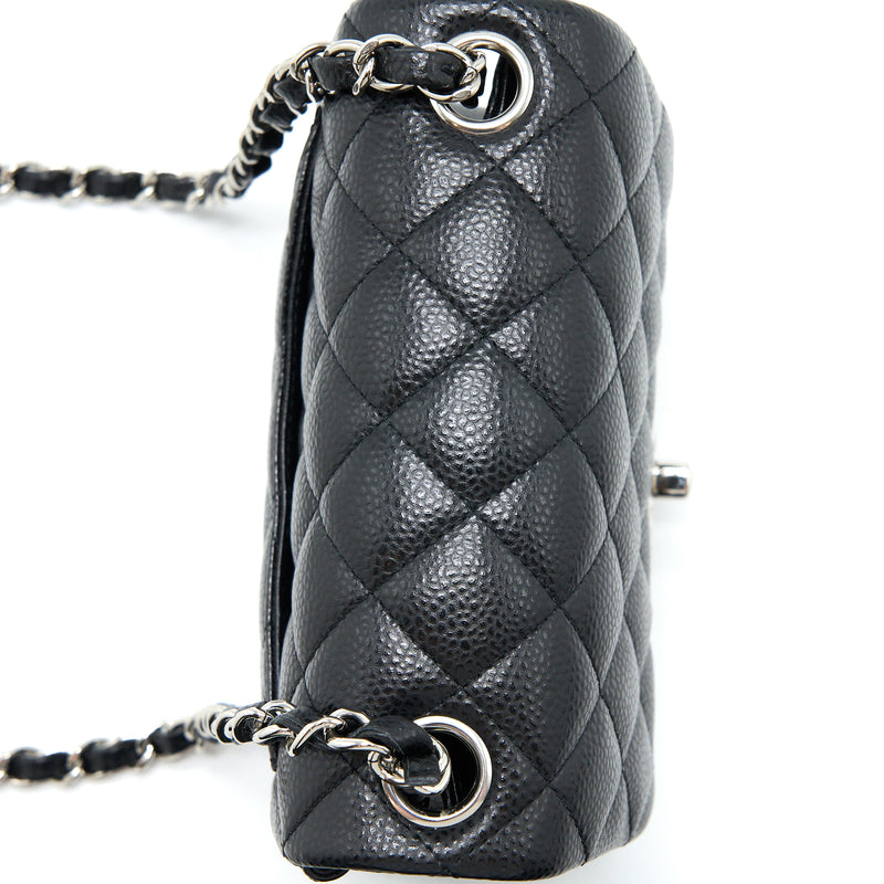 Chanel Classic Mini Square Flap Bag Caviar Black SHW