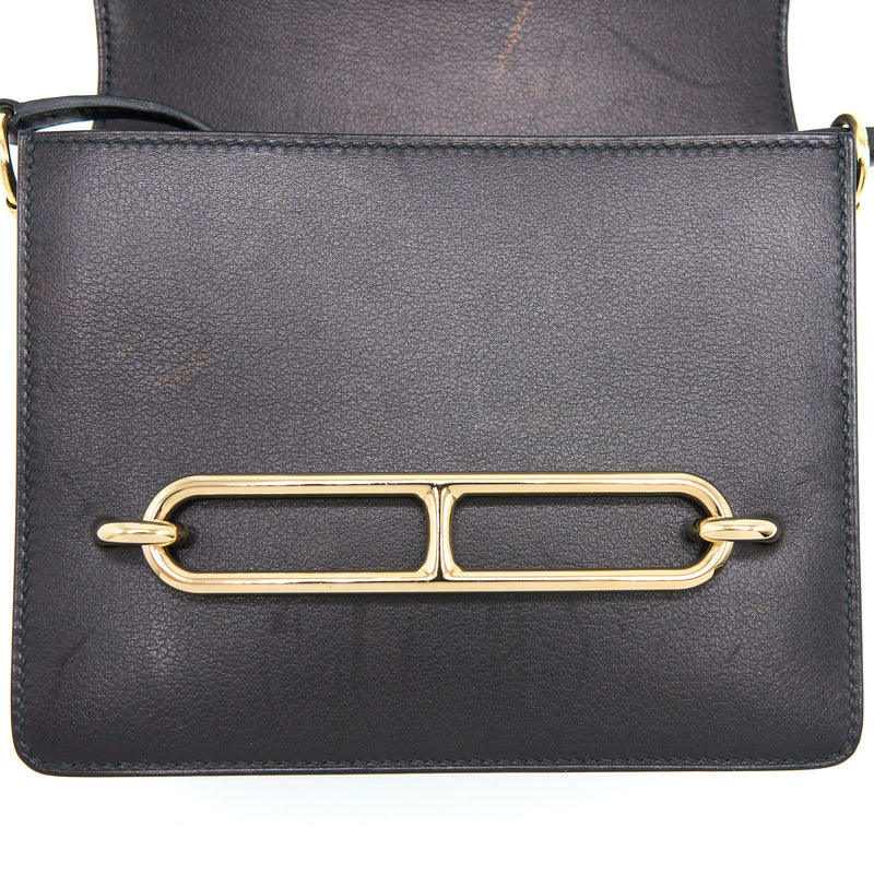 Hermes Mini Roulis Evergrain Black GHW Stamp Y