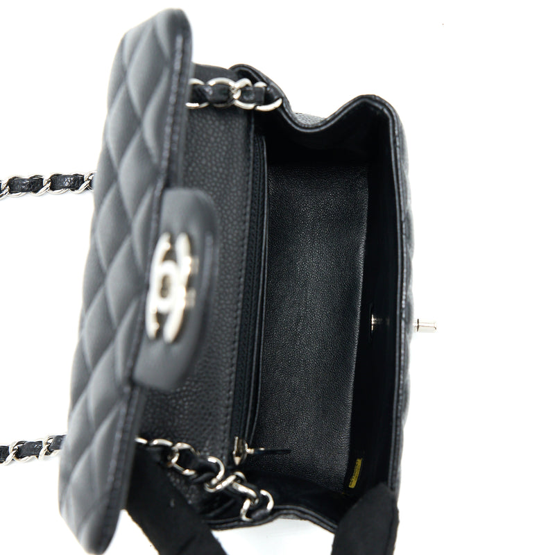 Chanel Classic Mini Square Flap Bag Caviar Black SHW