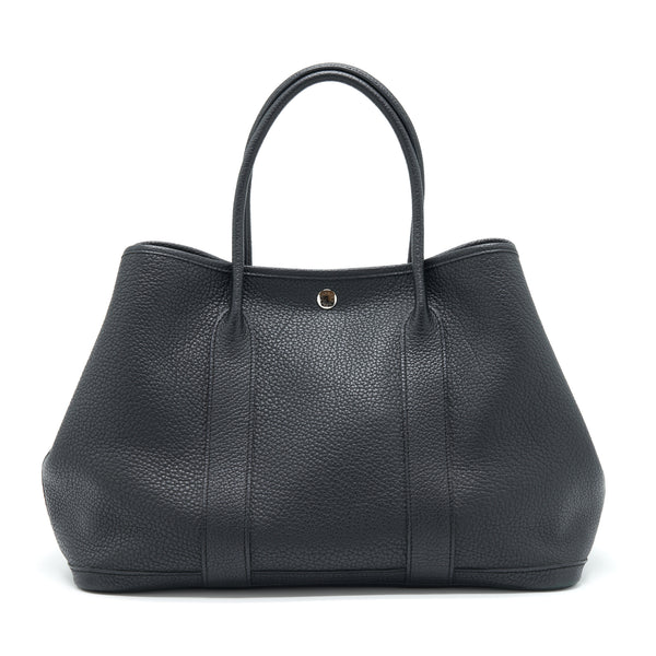 Hermes Garden Party 36 Black SHW Stamp X