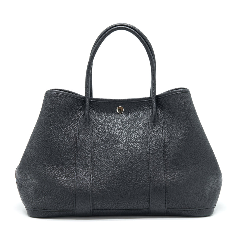 Hermes Garden Party 36 Black SHW Stamp X