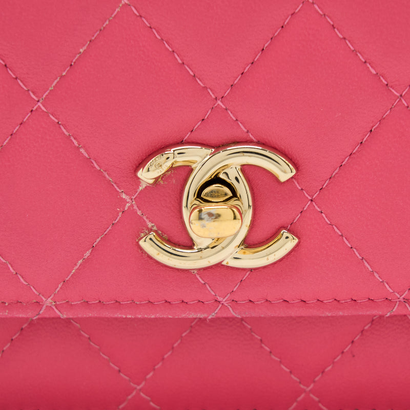 Chanel Trendy CC Wallet On Chain Lambskin Pink LGHW