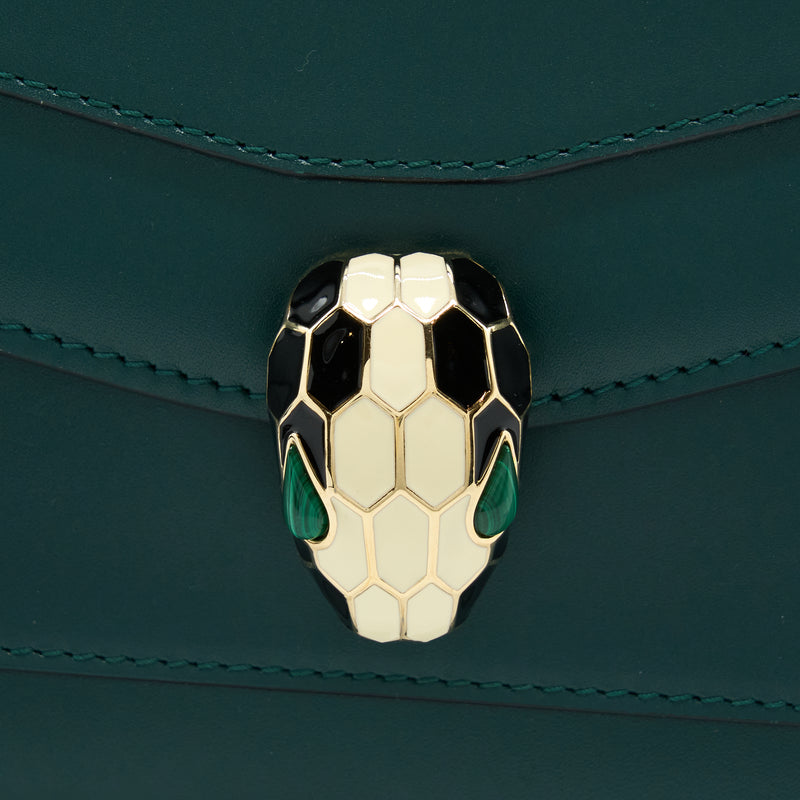 Bvlgari Serpenti Forever Chain Bag Calfskin Green LGHW