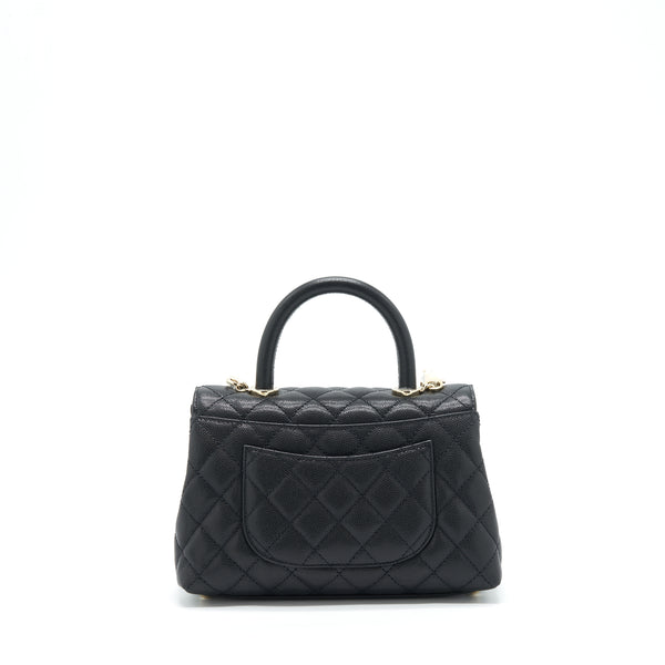 Chanel 22P Small Coco Handle Caviar Black LGHW (Microchip)