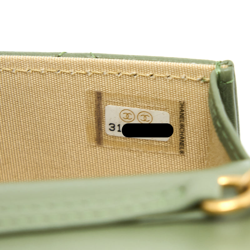 Chanel Pearl Crush Mini Flap Bag Lambskin Green GHW