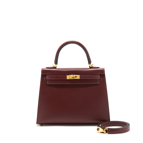 Hermes Kelly 25 Special Order Sombrero Rouge H brushed GHW stamp Y