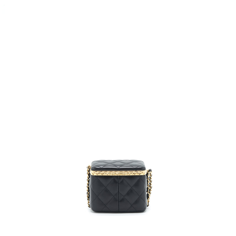 Chanel 22S Small Clic Flap Vanity With Chain Lambskin Black LGHW