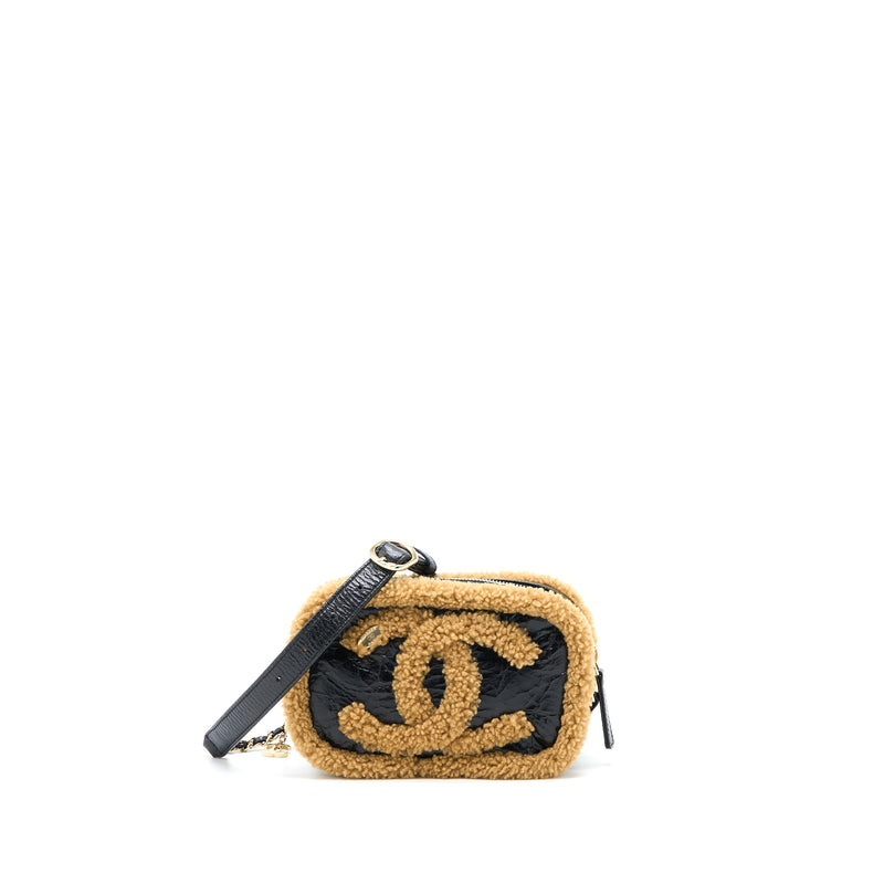 Chanel CC Mania Waist Bag Shearling And Shiny Crumpled Sheepskin