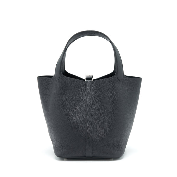 Hermes Picotin 22 Lock Bag Clemence Black SHW Stamp U