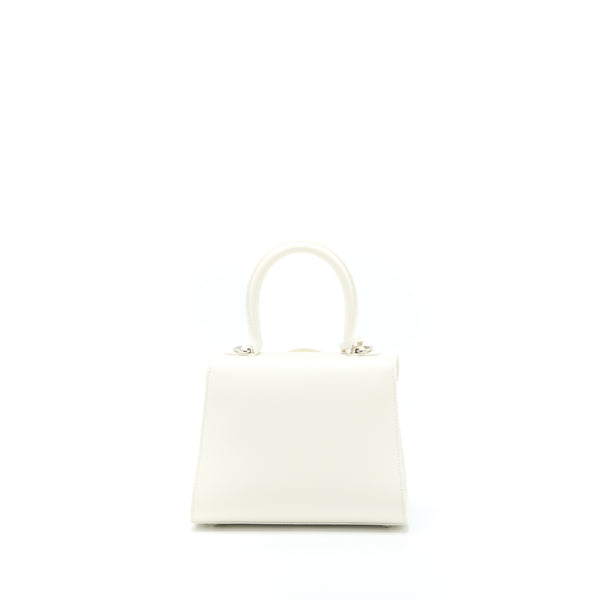 Delvaux Mini Brilliant Handbag Calfskin White With White/Silver Hardware
