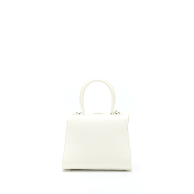 Delvaux Mini Brilliant Handbag Calfskin White With White/Silver Hardware