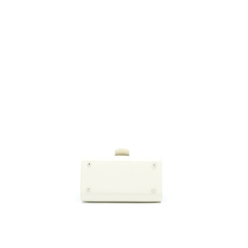 Delvaux Mini Brilliant Handbag Calfskin White With White/Silver Hardware