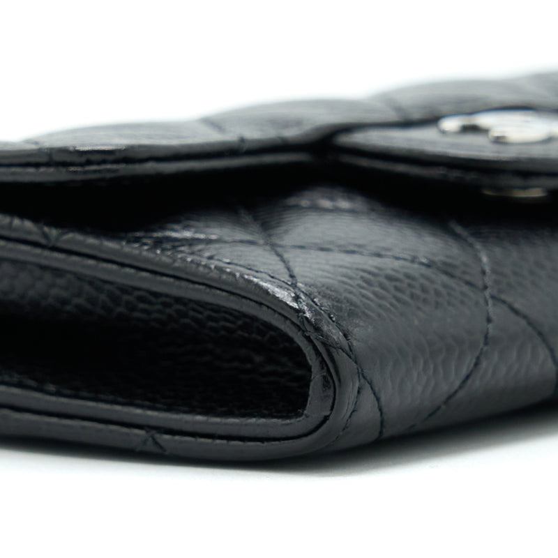 Chanel Classic Flap Card Holder Caviar Black SHW