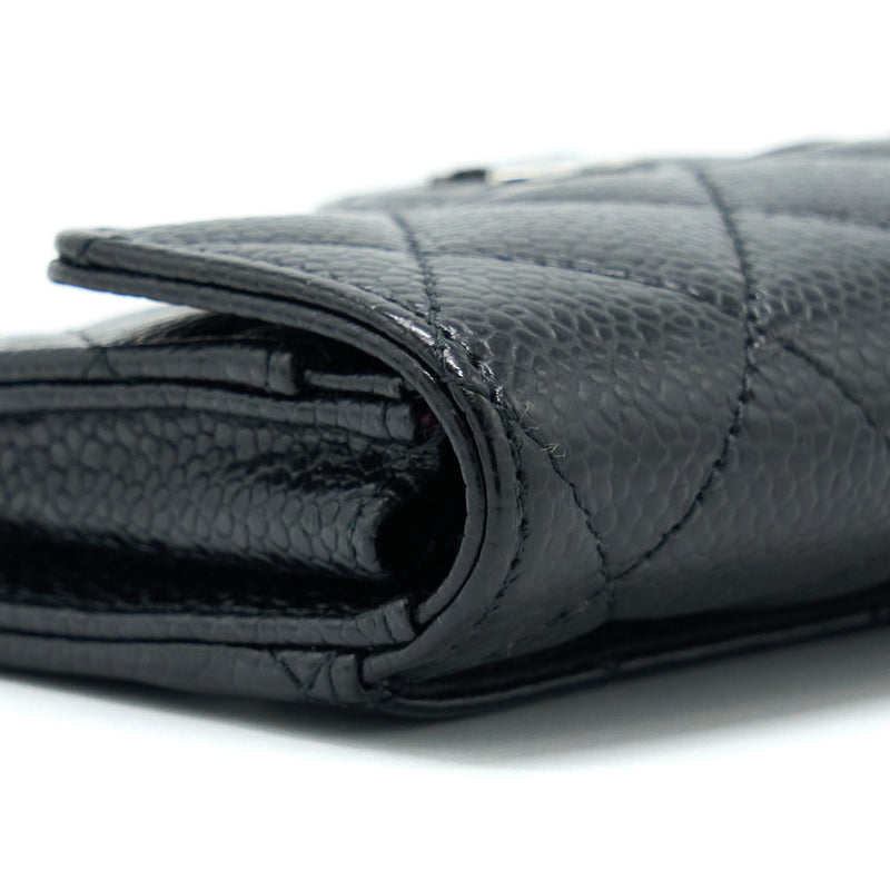 Chanel Classic Flap Card Holder Caviar Black SHW
