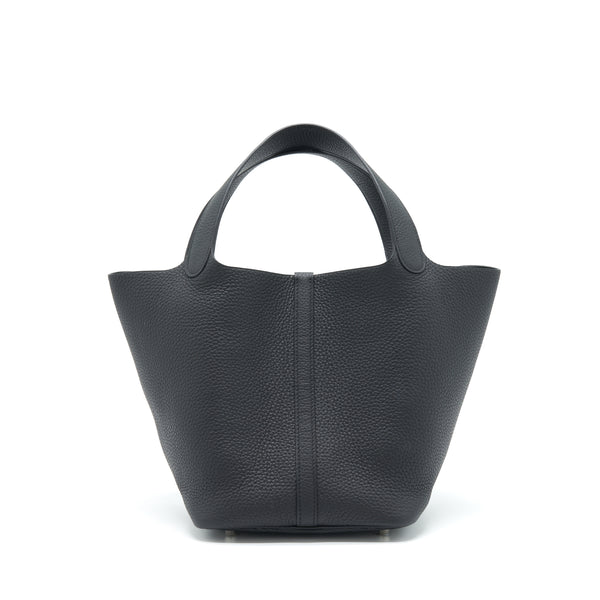 Hermes Picotin 22 Lock Bag Clemence Black SHW Stamp A