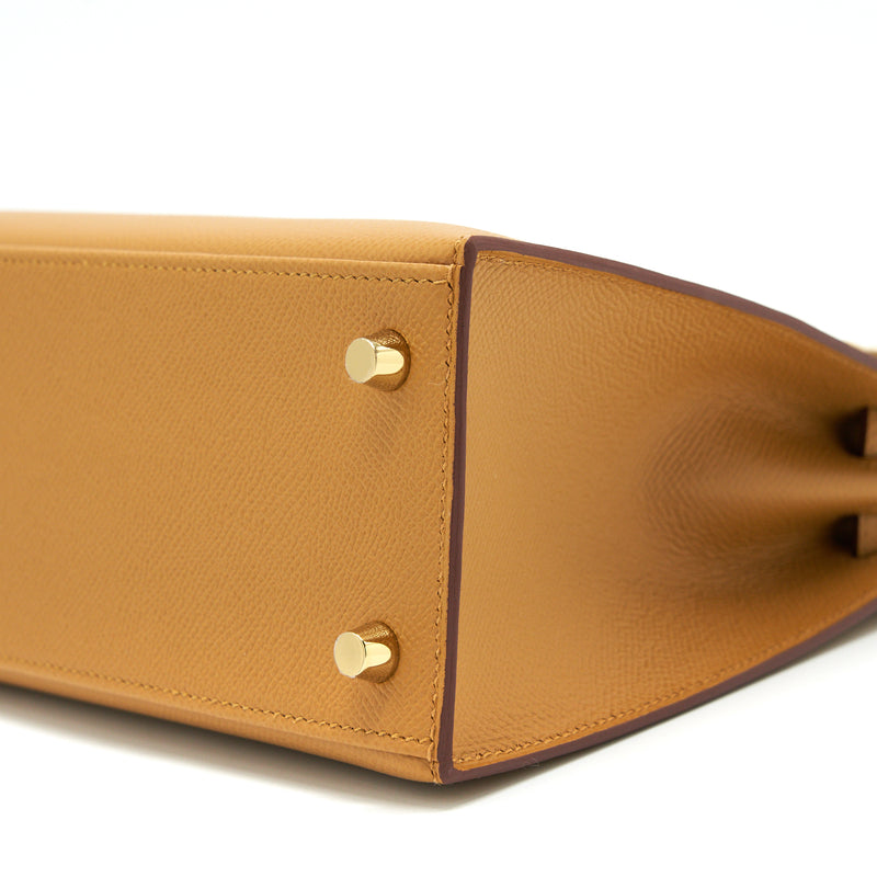 Hermes Kelly 25 Sellier Epsom Leather Sesame GHW Stamp Z