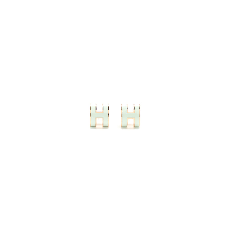 Hermes Mini Pop H Earring Vert Fizz RGHW