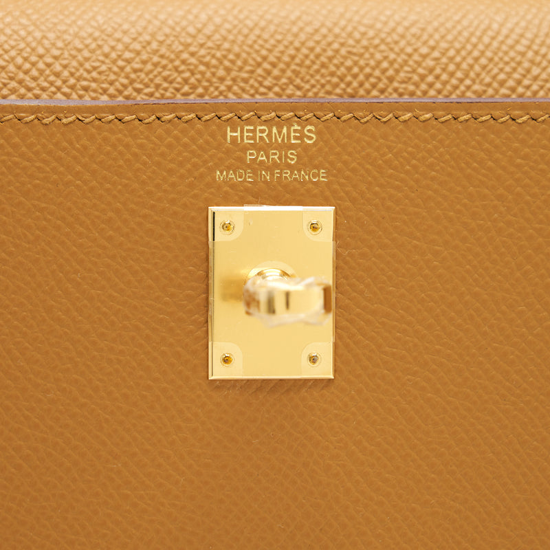 Hermes Kelly 25 Sellier Epsom Leather Sesame GHW Stamp Z