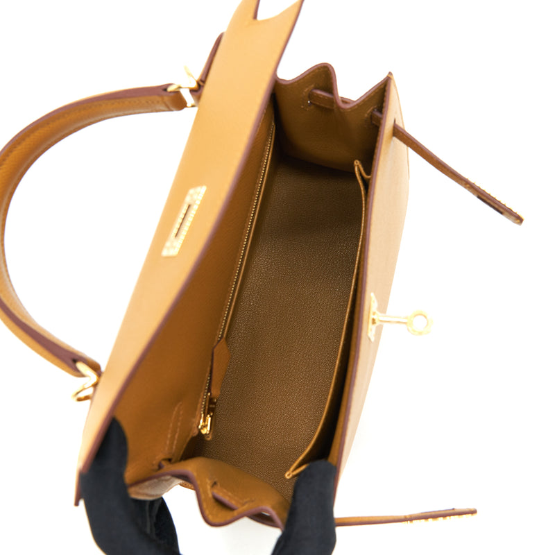 Hermes Kelly 25 Sellier Epsom Leather Sesame GHW Stamp Z