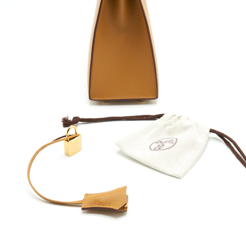 Hermes Kelly 25 Sellier Epsom Leather Sesame GHW Stamp Z