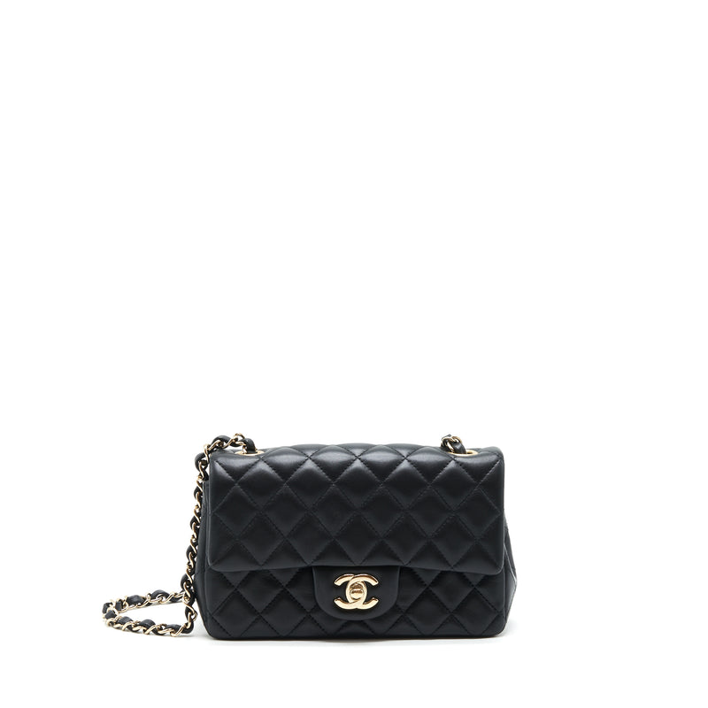 Chanel mini rectangular flap Bag Lambskin Black LGHW