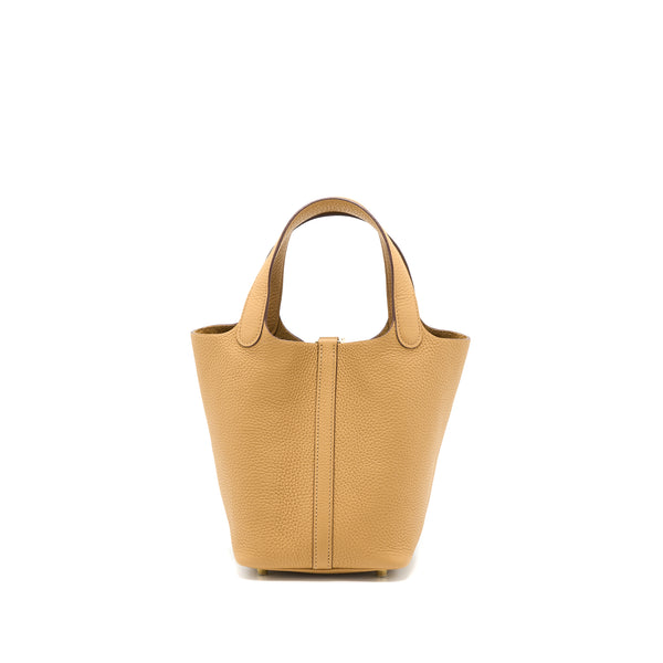Hermes Picotin 18 Lock Bag Clemence 4B Biscuit GHW Stamp Z
