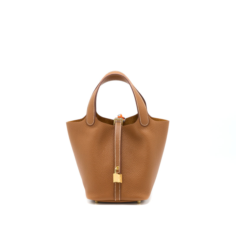 Hermes Picotin 18 Lock Bag Clemence Gold GHW Stamp Z