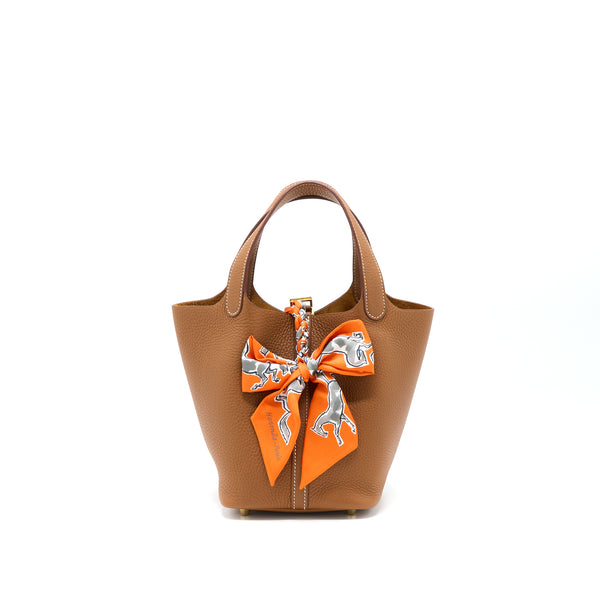 Hermes Picotin 18 Lock Bag Clemence Gold GHW Stamp Z