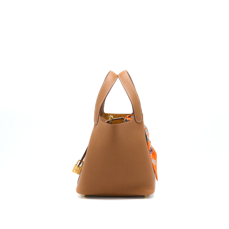 Hermes Picotin 18 Lock Bag Clemence Gold GHW Stamp Z