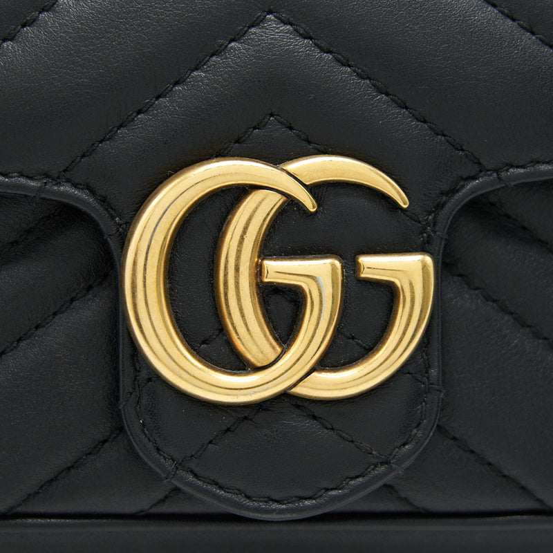 GUCCI GG MARMONT SUPER MINI BLACK GHW