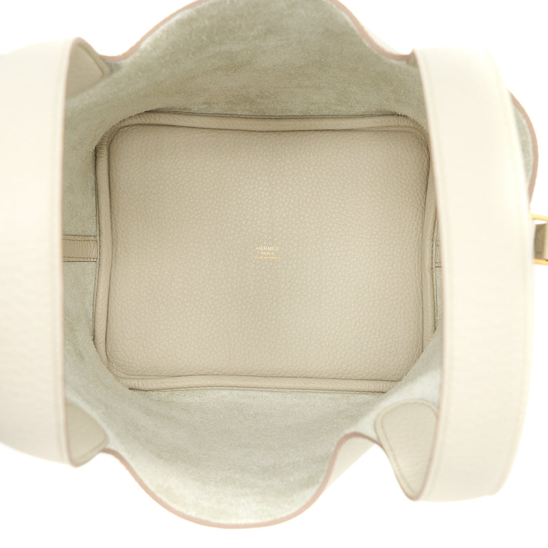 Hermes Picotin 22 Lock Bag Clemence 8L Beton GHW Stamp U