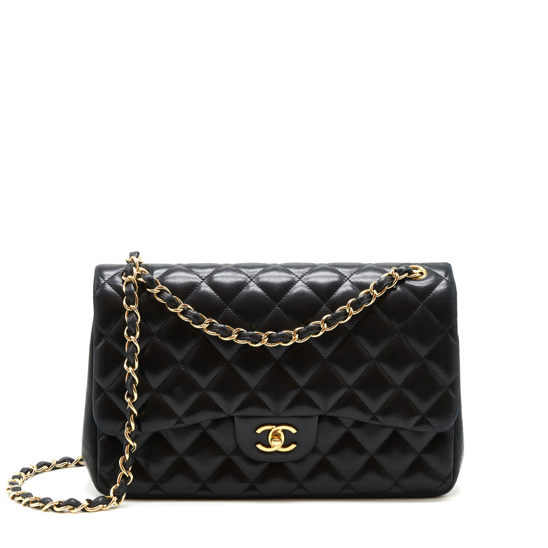 Chanel Classic Jumbo double flap Bag Lambskin Black GHW