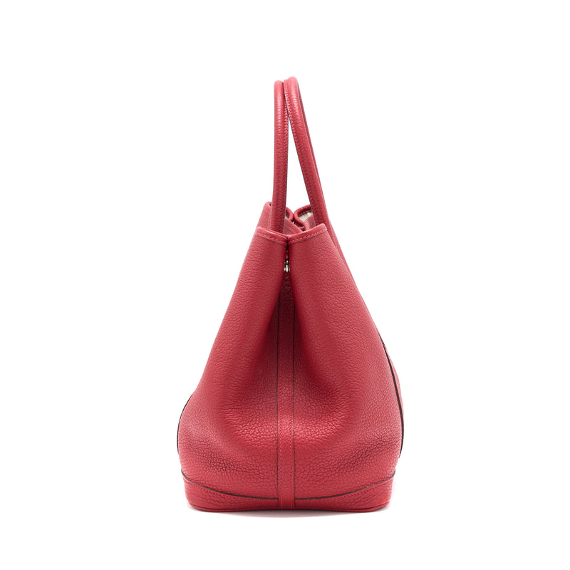 Hermes Garden Party 36 Dark Red SHW Stamp T