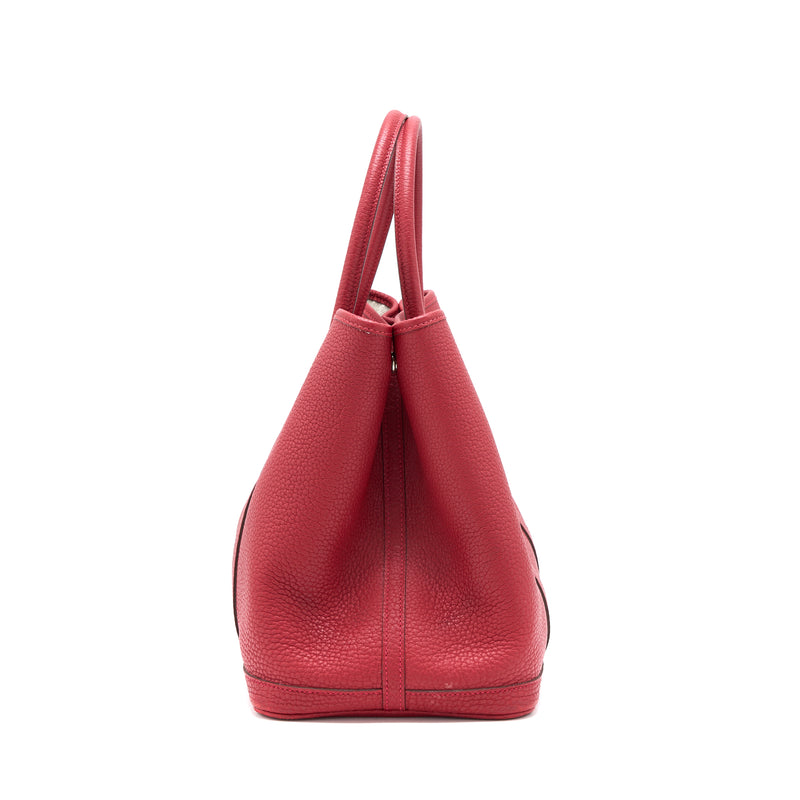 Hermes Garden Party 36 Dark Red SHW Stamp T