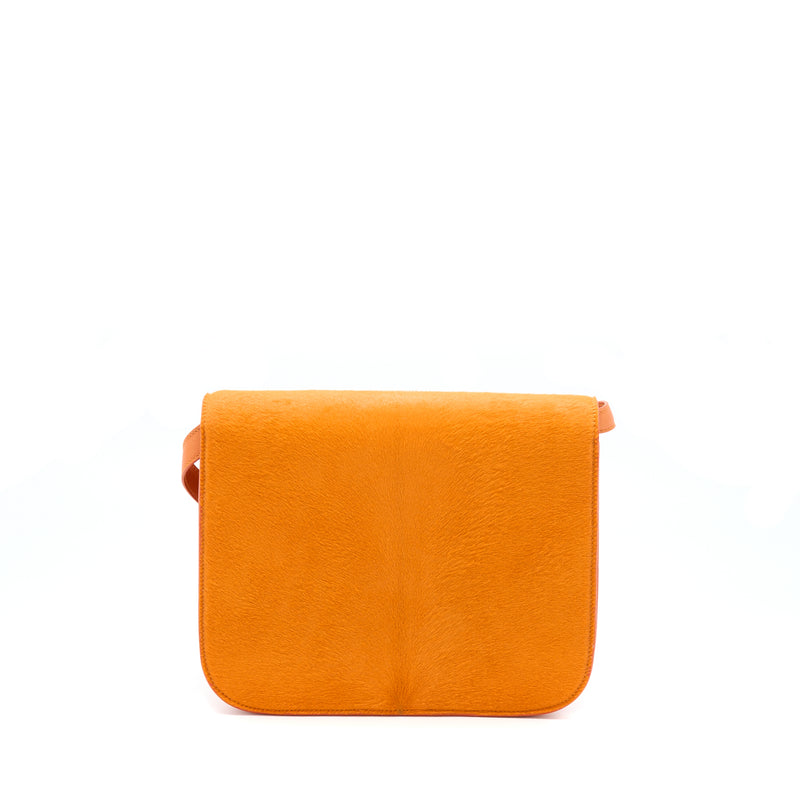 Celine Classic Medium Box Horsehair Orange GHW