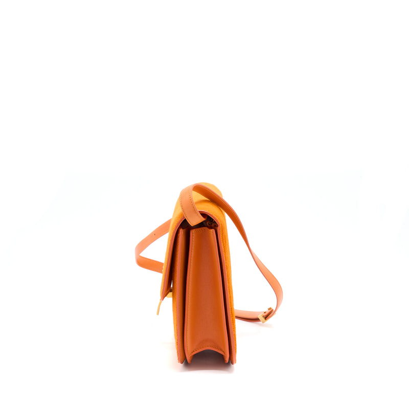 Celine Classic Medium Box Horsehair Orange GHW
