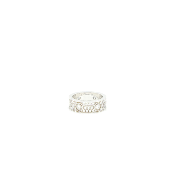 Cartier Love Ring Size 53 Rhodium White Gold Full Diamonds